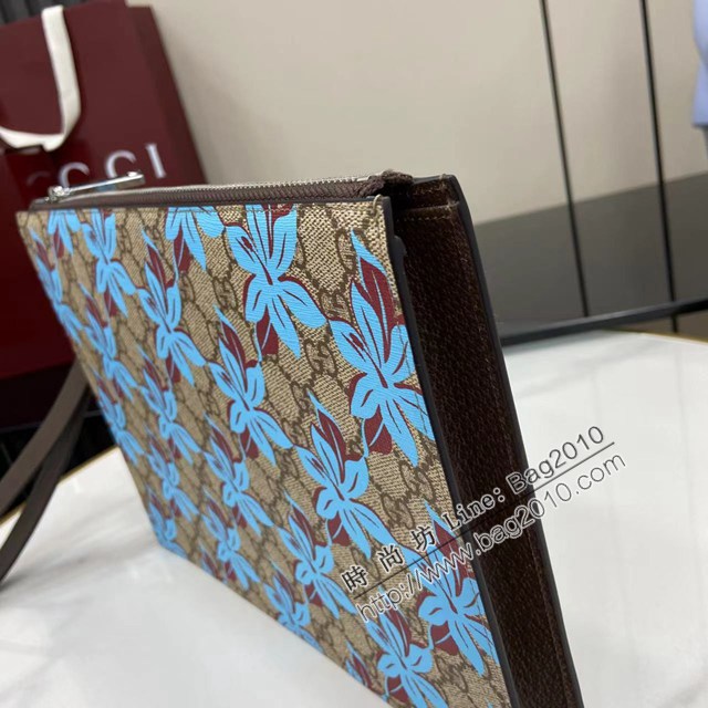 Gucci專櫃古馳2025早秋系列最新款花卉印花男款手拿包手包 jh2687款號：821155